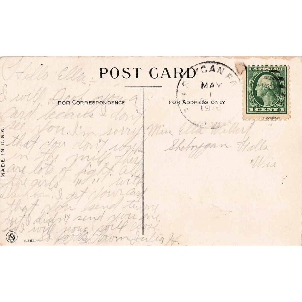 Vtg 1916 A Thrilling Moment RPPC Romantic Kiss Postcard Divided Back - Picture 2 of 2